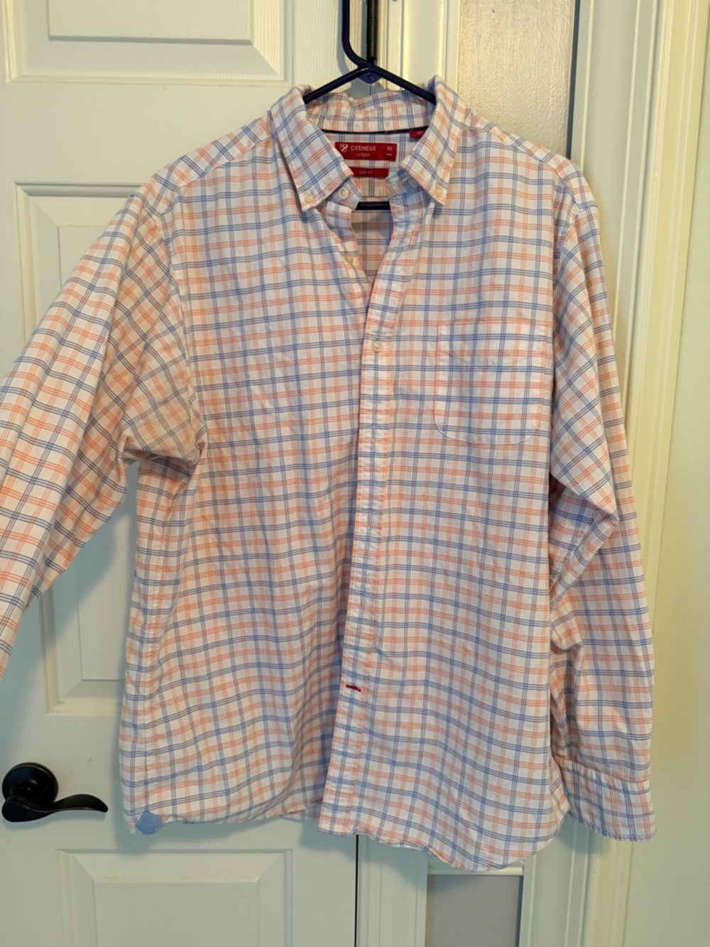 Cremieux Men's Orange & Blue Plaid Button-Down Shirt
